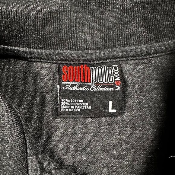 Southpole Polo Shirt Men’s Large Dark Gray Short Sleeve Streetwear Casual - Picture 4 of 6